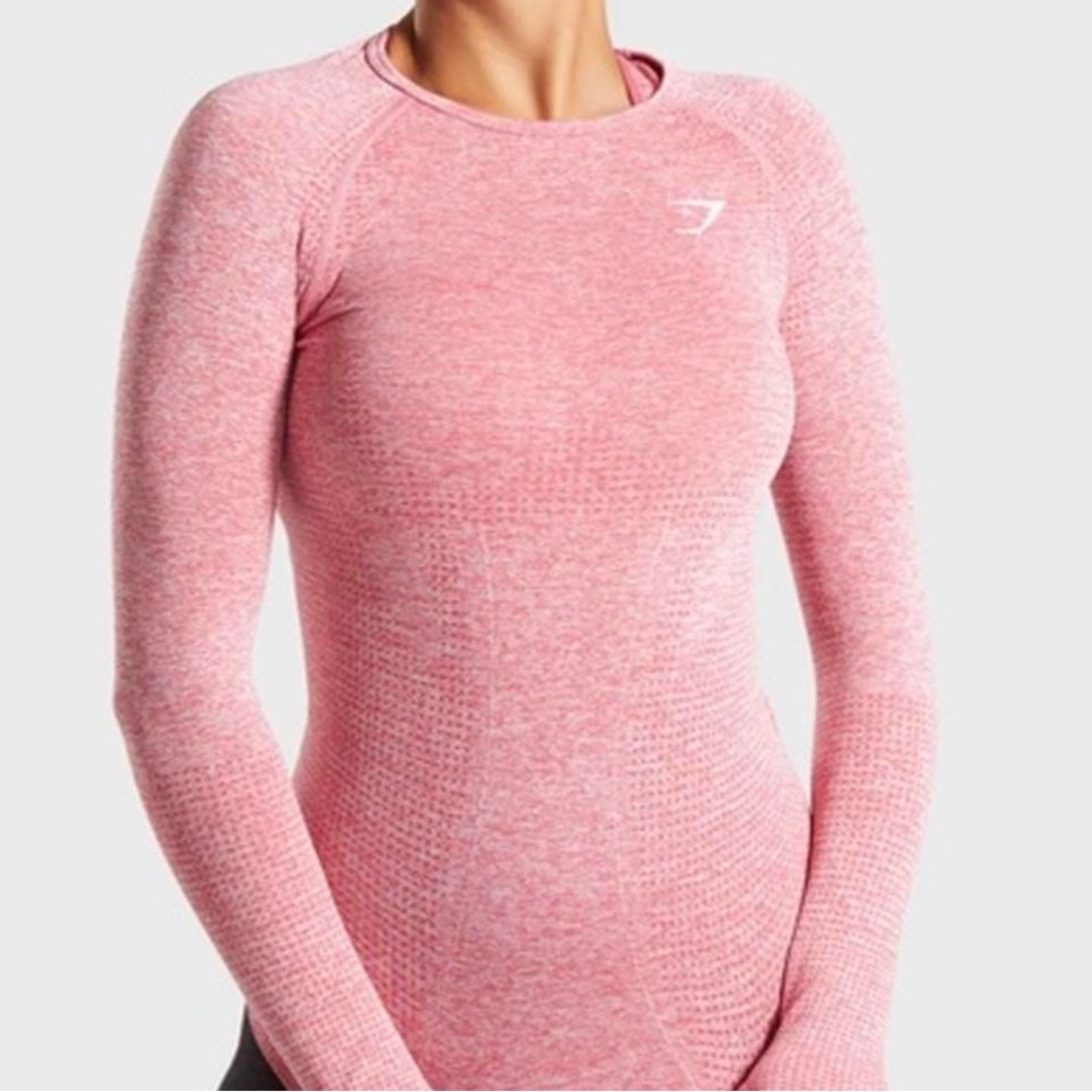 Gymshark vital size xs extra small shirt seamless pink purple long sleeve